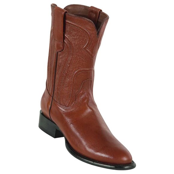 Los Altos Mens Belmont Brown Leather Roper Round Toe Boot - Picture 1 of 1